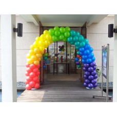 Rainbow color balloon arch